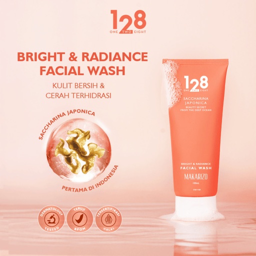 [8992982402298] 128 BY MAKARIZO Bright & -- FACIAL WASH 100ML
